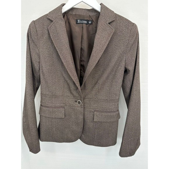 New York & Company 7th Avenue Single Breasted Charcoal Brow Jacket Blazer Size 0 - Picture 1 of 6